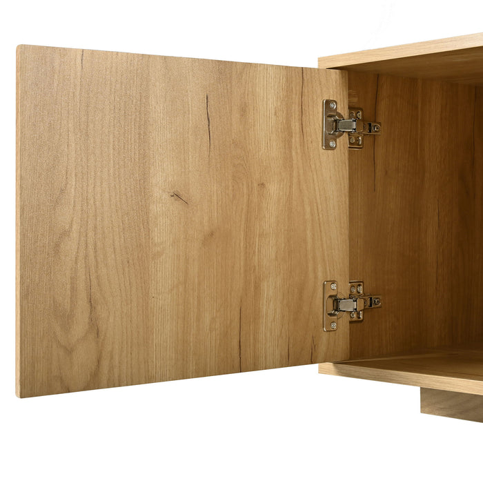 Retro Style TV Stand With Wavy Door