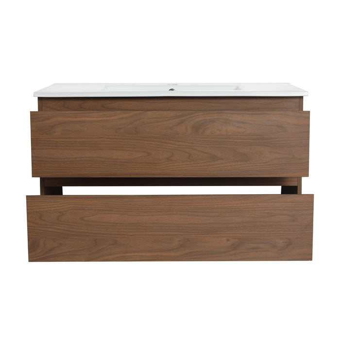 Wall Mounted Bathroom Vanity & Sink, 2 Soft Close Drawers