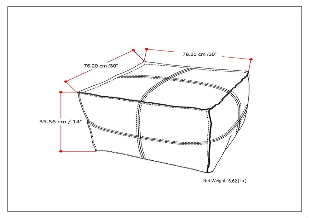 Brody - Large Square, Coffee Table Pouf