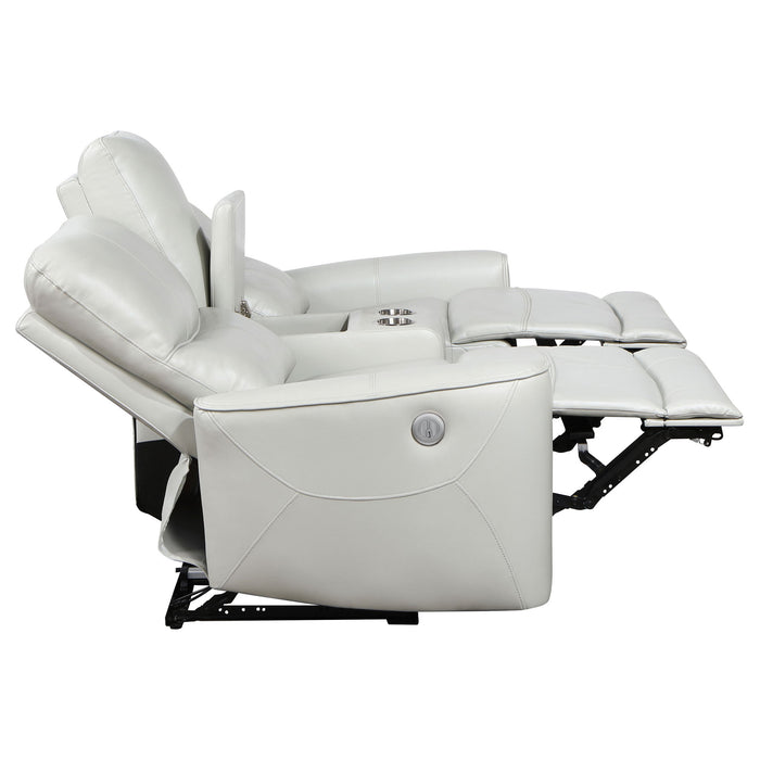 Amberly - 3 Piece Power Reclining Sofa Set - Light Gray