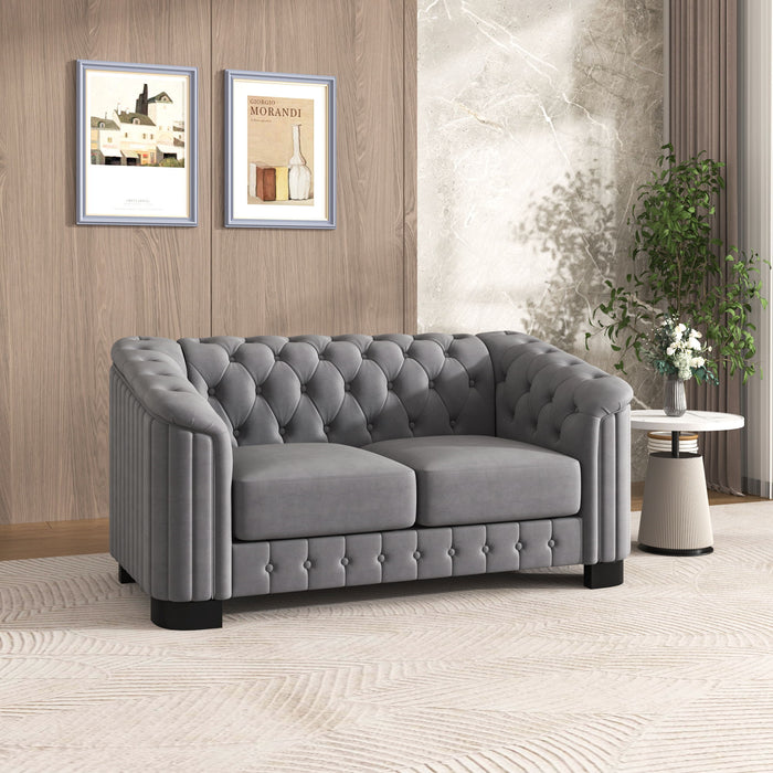 Upholstered Loveseat Sofa With Thick Removable Seat Cushion