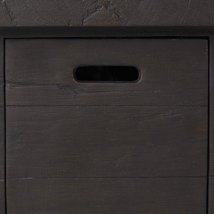 Custer - Rectangular Fire Pit 50, 000 Btu Magnesium Oxide - Brown