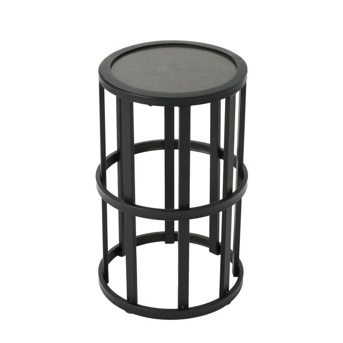 Outdoor Powder Coated Side Table - Gray