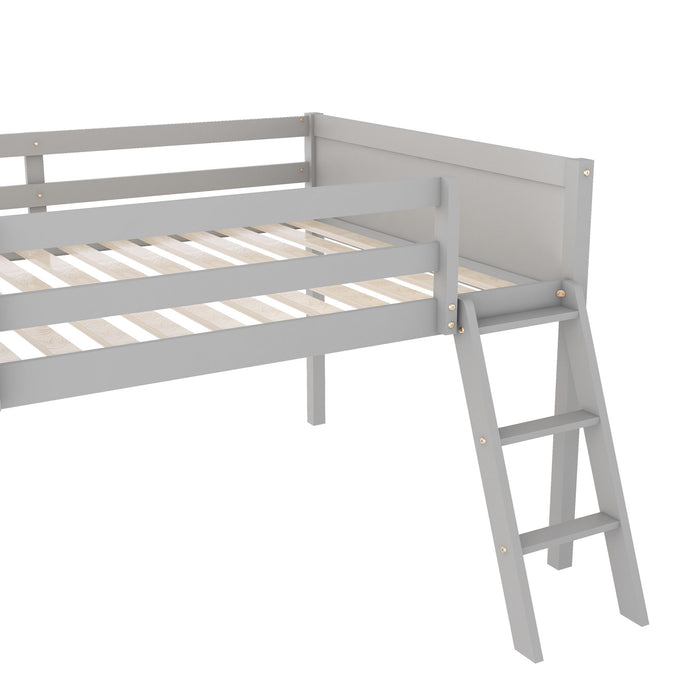 Low Loft Bed With Adjustable Ladder
