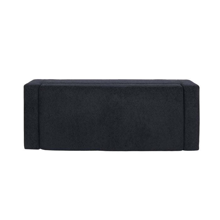 Textured Fabric Ottoman Bench With Hinged Lid
