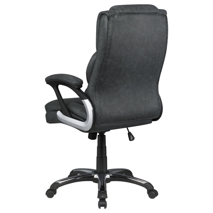 Stanton - Upholstered Adjustable Chair With Padded Arms And Adjustable Height - Gray