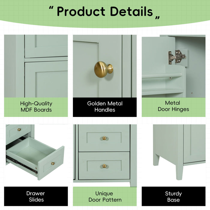 Bathroom Vanity With Sink, Cabinet With 3 Drawers And Adjustable Shelf