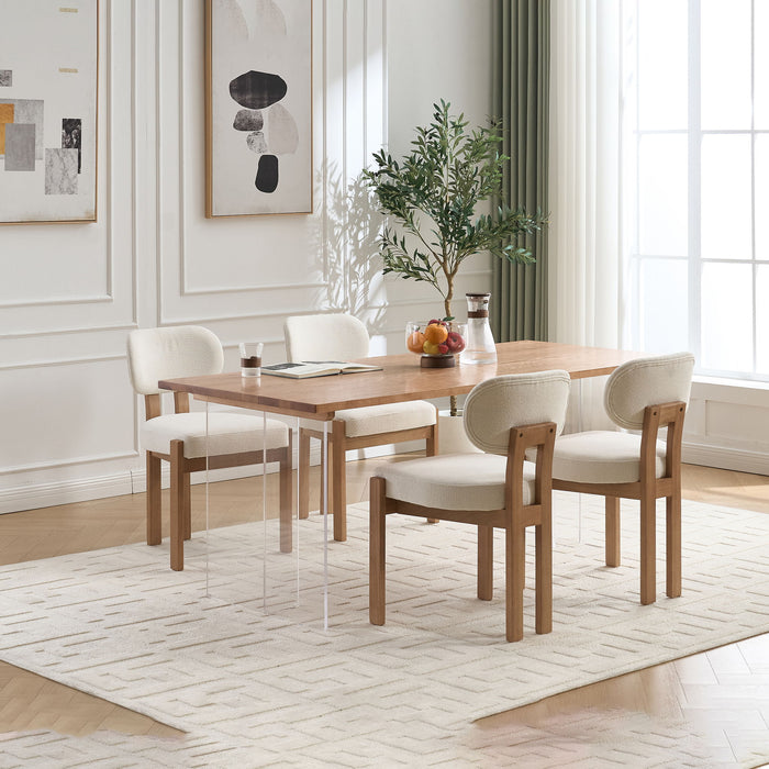 Dining Chairs With Ergonomic Backrest And Adjustable Feet (Set of 2)