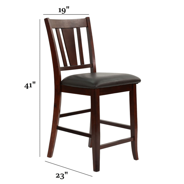 7 Piece Counter Height Dining Set With Butterfly Leaf Table And Chairs - Brown / Espresso