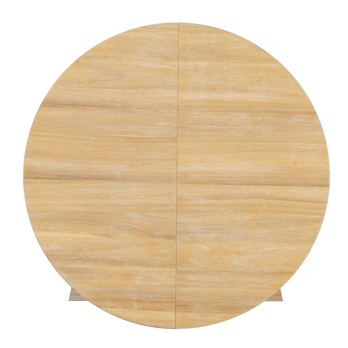 Dining Set With Leaf Round Table And 4 Upholstered Chairs