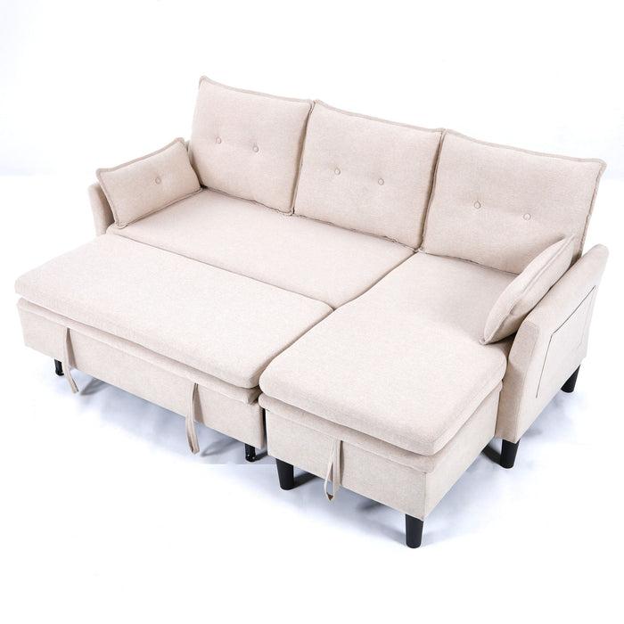L-Shaped Reversible Chaise Sectional Sofa With Storage