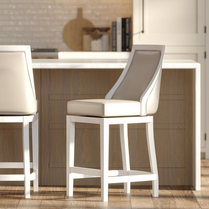 Modern Swivel Stool With Tall Back