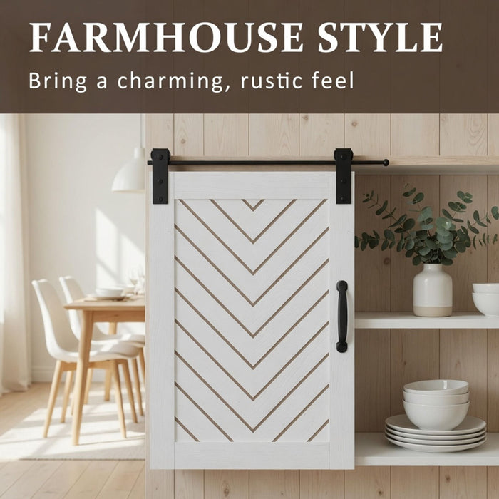 TV Stand With Sliding Barn Doors And Adjustable Storage - White / Oak