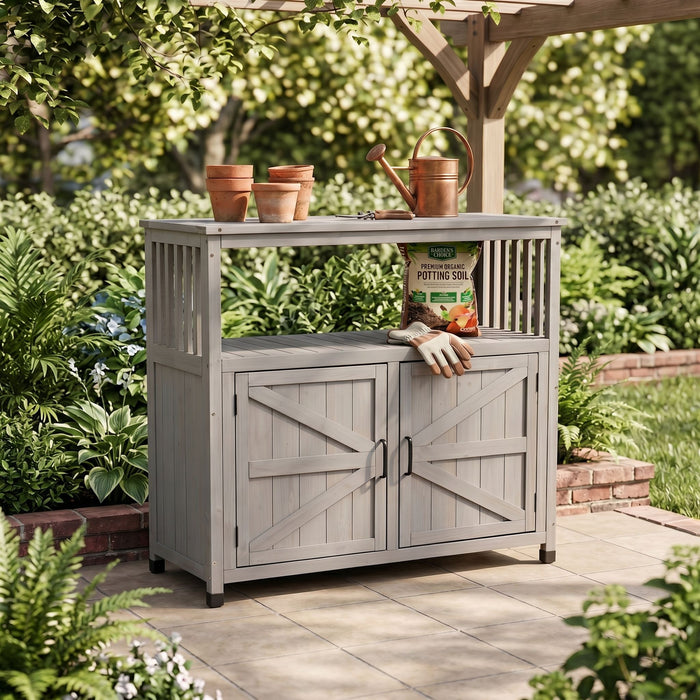 Patio Bar Table Set With Storage