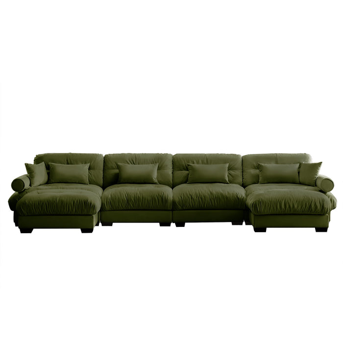 Super Comfort Oversized Modular Sectional Sofa With Movable Ottoman