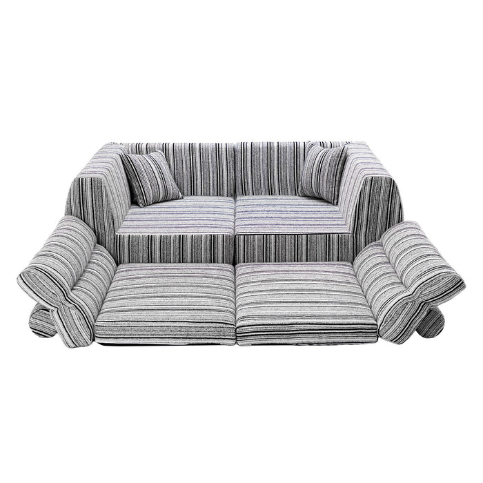 3 Seater, Couch With Throw Pillows For Living Room