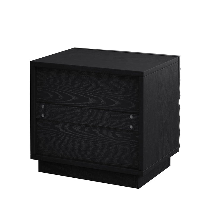 Nightstand With 2 Drawers, No Handles
