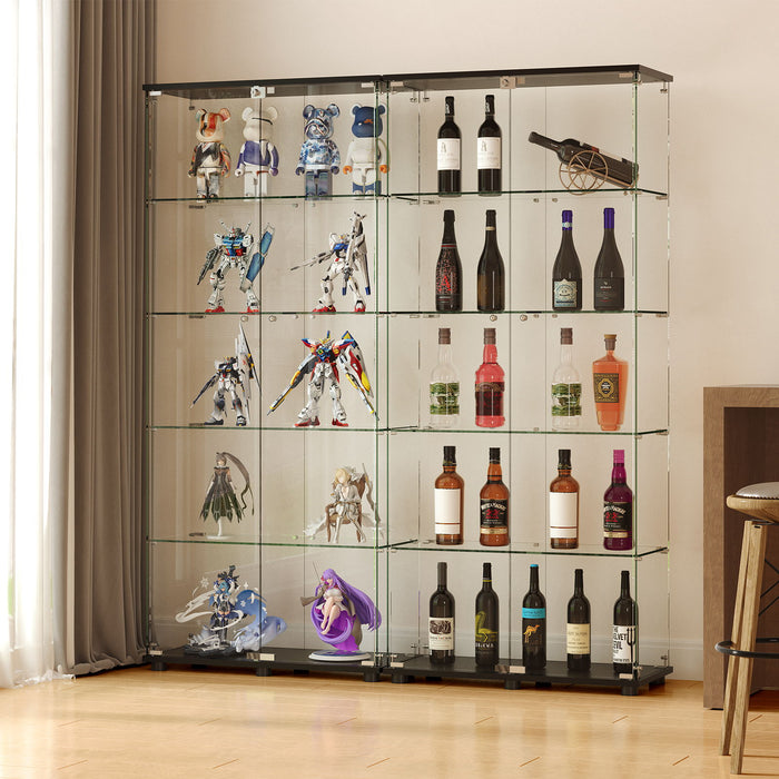 Display Cabinet With Shelf Double Doors And Lock