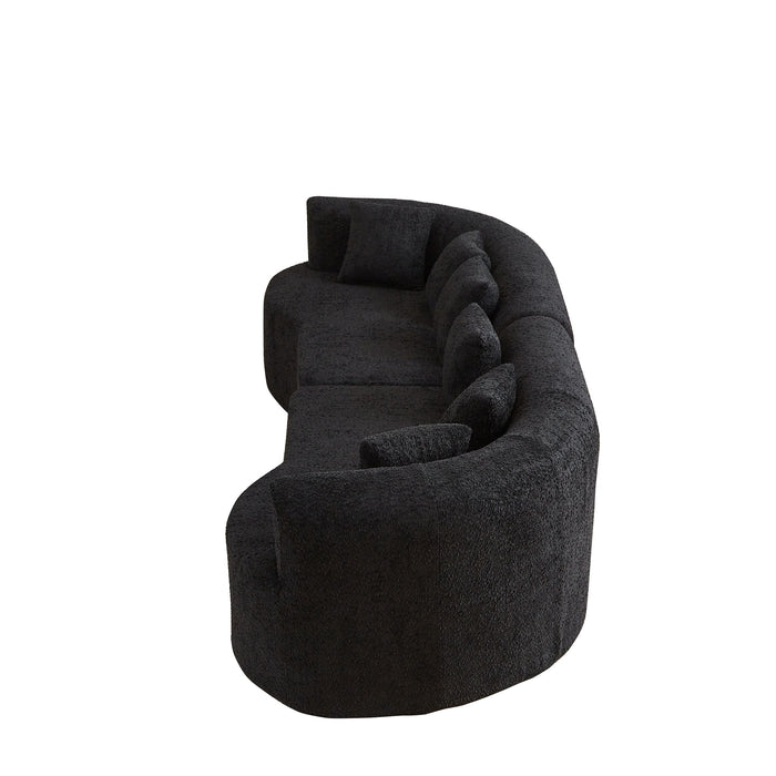 Curved Sectional Sofa With 6 Pillows