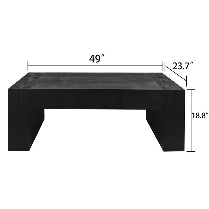 Modern Farmhouse Living Room Block Leg Coffee Table