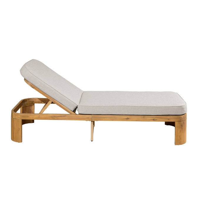 Outdoor Chaise Lounge Set With Side Table, 5 Position Adjustable Patio Recliner