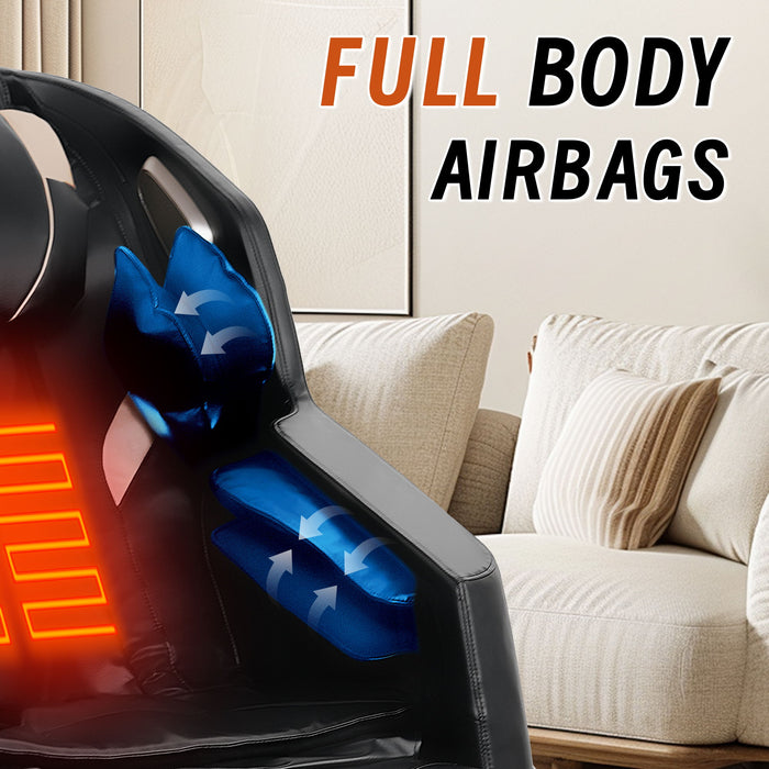 Massage Chair Recliner & Zero Gravity With Full Body Air Pressure - Black