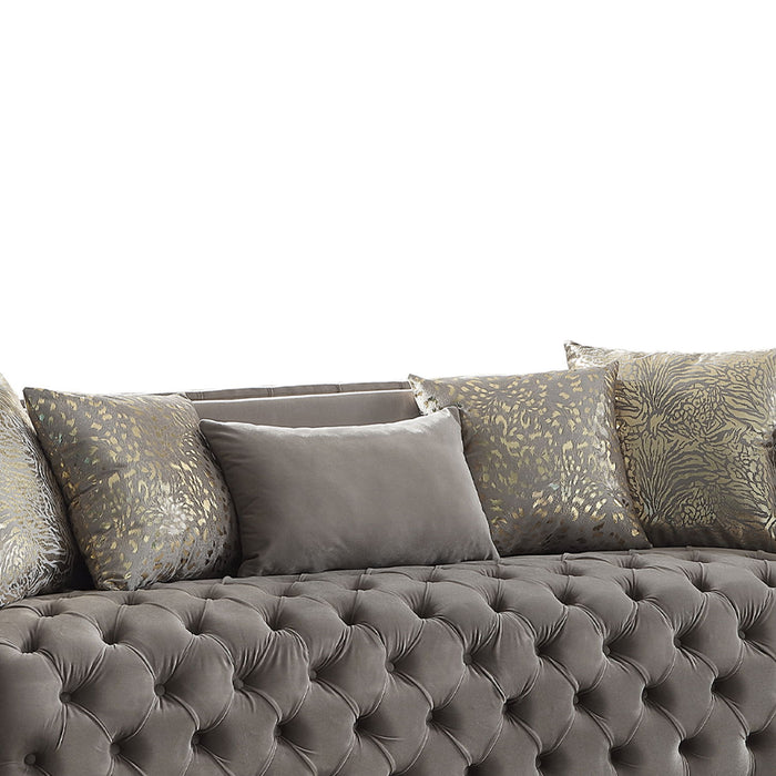 Naomi - Button Tufted Sofa - Taupe