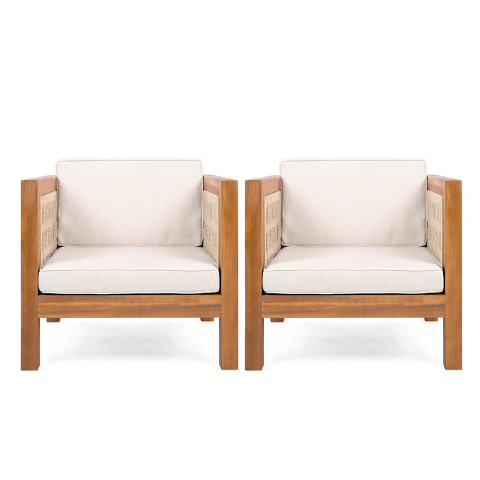 Outdoor Club Chair & Rope Arm And Cushions