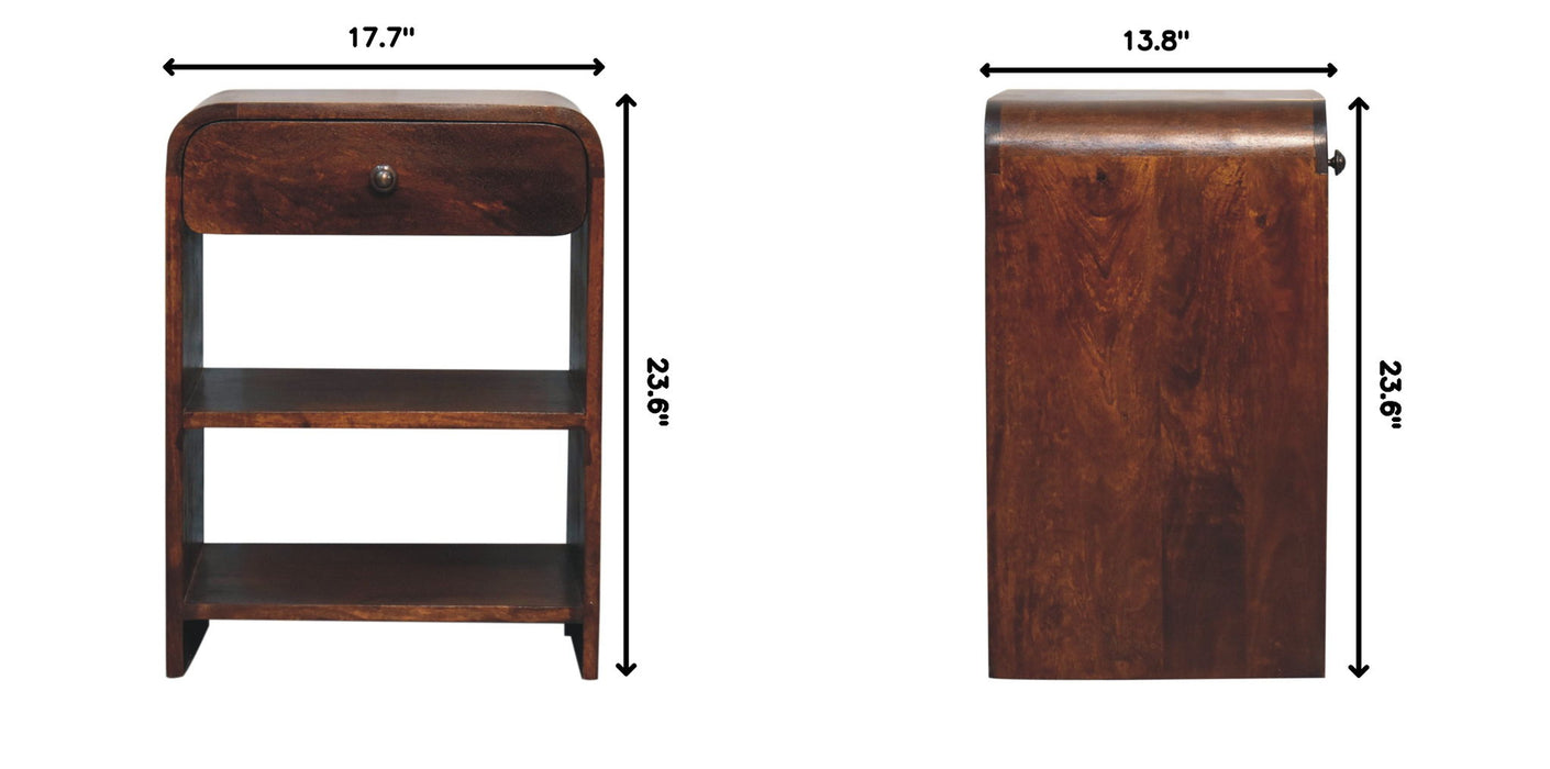 Aspen - Open Bedside Table - Dark Brown