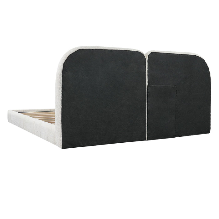 Upholstered Platform Bed With Tufted Headboard