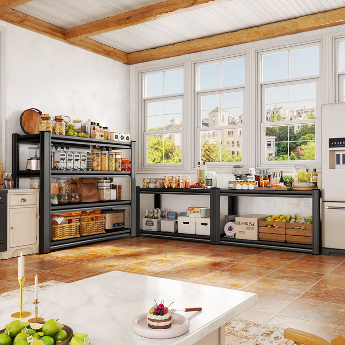 Garage Shelving Units 2400LBS Heavy Duty Storage Shelves Adjustable Metal Shelf 6 Tier - Black