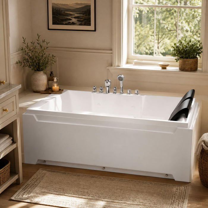 Xavier - Double Massage Bathtub - Milk White