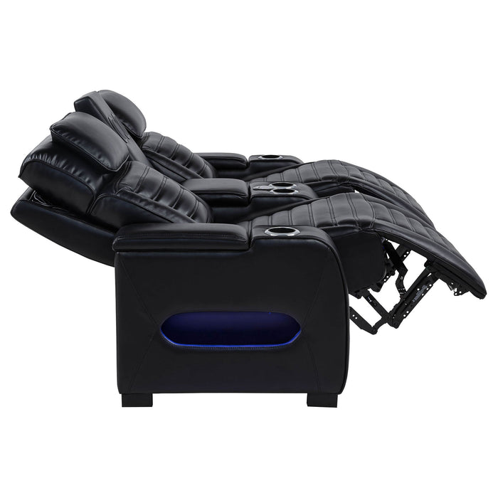 Isadora - Power Reclining Loveseat With Dual USB Charging And Built In Bluetooth Speaker - Black