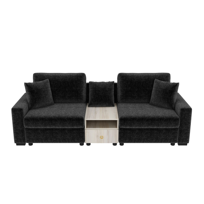 Modular Sofa Couch With Storage Armrest And Center Console