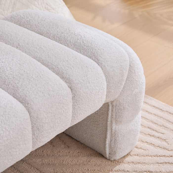 Modern Upholstered Armless Bed Bench With Channel Tufted Design