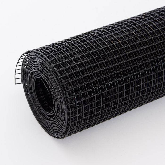 Vinyl Coated Hardware Cloth, 21 Gauge, Galvanized Steel, For Poultry Netting And Chicken Coop - Black
