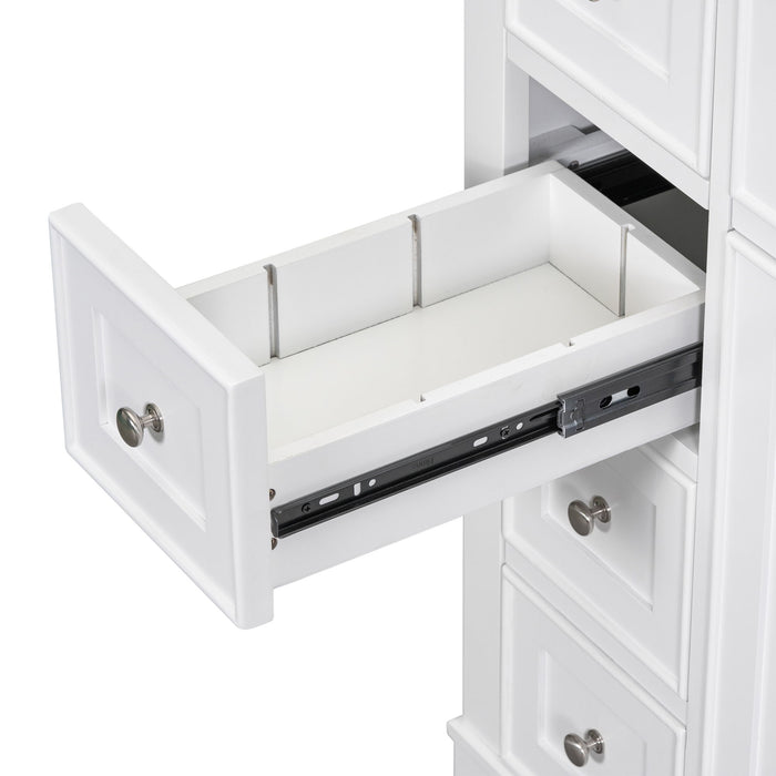 Modern Bathroom Vanity Base Only With 1 Cabinet And 6 Drawers