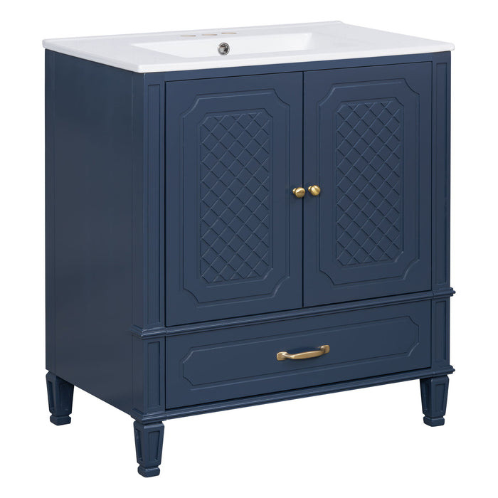 Bathroom Vanity With Sink, Soft Closing Door, Multi Functional Storage