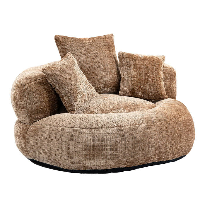 Lazy Sofa High Back Bean Bag Chair Couch With 3 Pillows