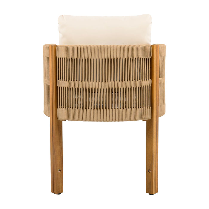 Outdoor Dining Set & Table And Rope Chairs