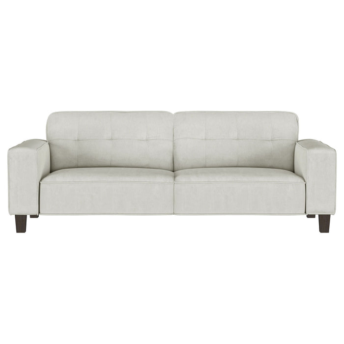 Xana - 2 Piece Upholstered Track Arm Sofa Set - Greige