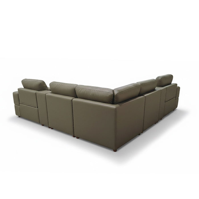 Upholstered Large Arms Sectional With Recliner Seats