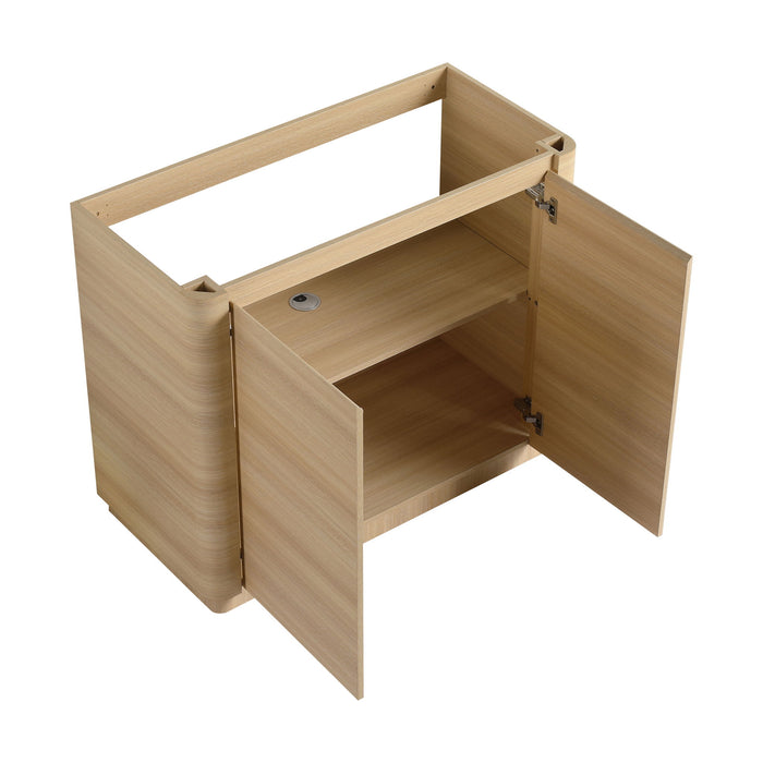 Freestanding Bathroom Vanity With Sink, 2 Small Storage Cabinets, Soft Close Doors