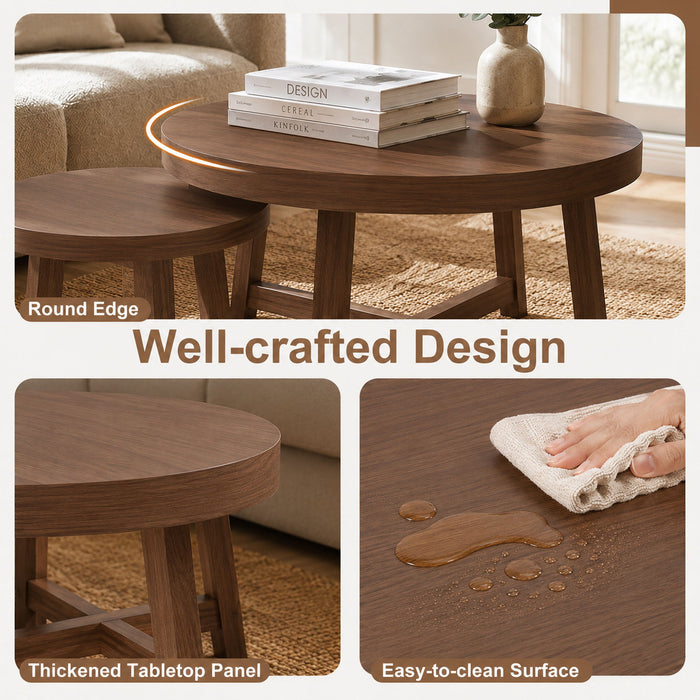 Round Nesting Stackable Tables For Living Room