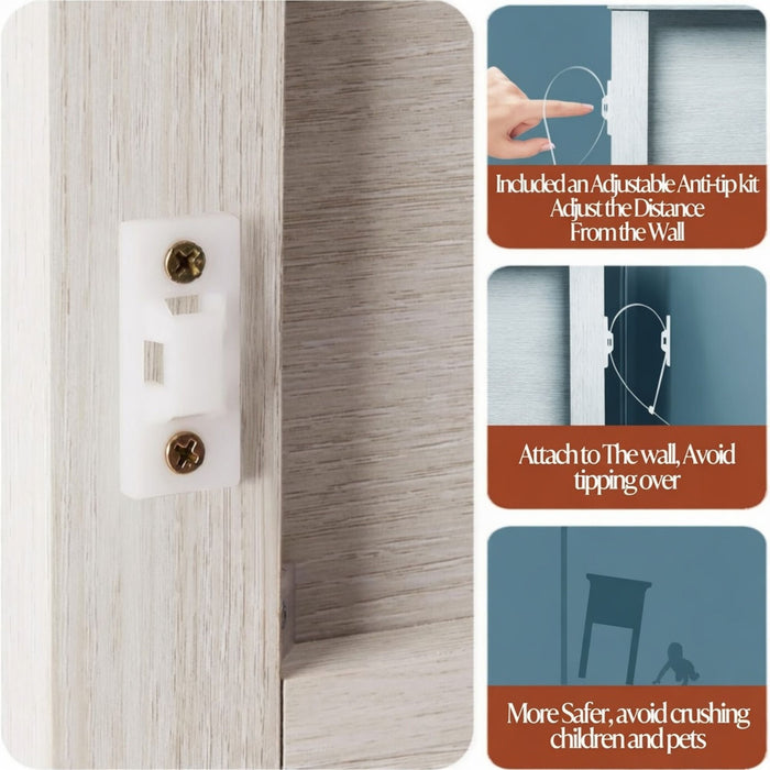 Nightstand With 2 Drawers Bedside Table