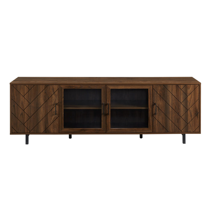 Modern Scandinavian 4 Door Herringbone 70" TV Stand For TVs Up To 80"