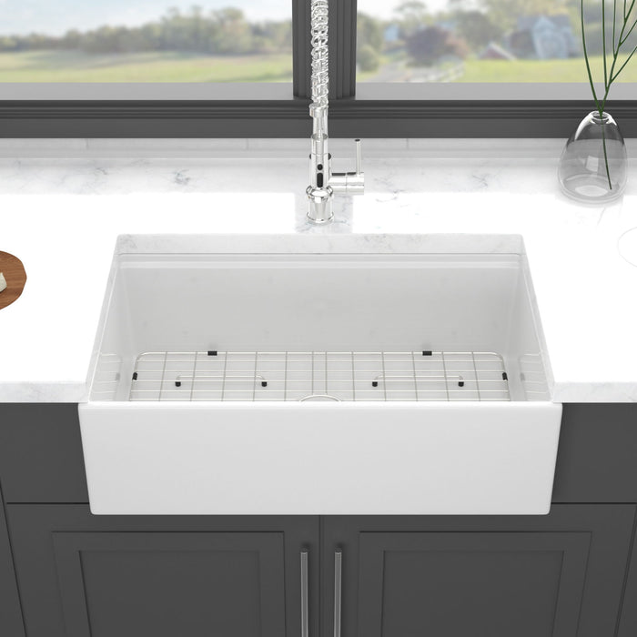 Farmhouse Sink Workstation, Ceramic Single Bowl With Accessories