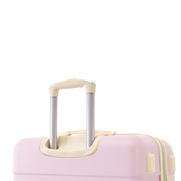 Hardshell Luggage Set With Double Spinner Wheels, Tsa Lock, Lightweight Suitcase, 24" With Bags - Light Pink