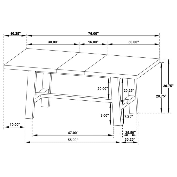 Carlos - 7 Piece Leaf Dining Set Table And Upholstered Chairs - Brown / Beige