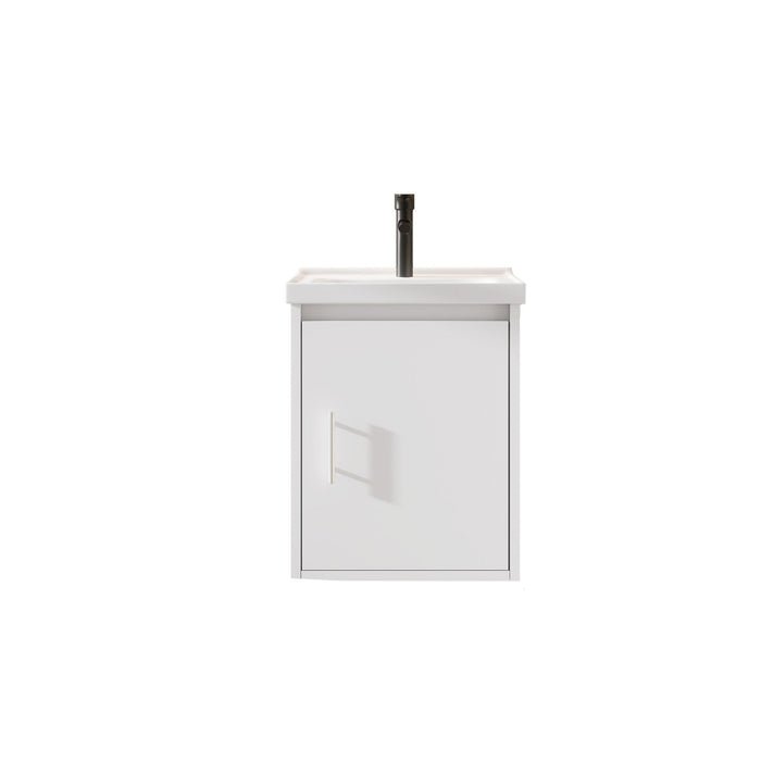 20" Floating Bathroom Vanity Combo With Wall Cabinet, Ceramic Sink & Soft Close Doors - White